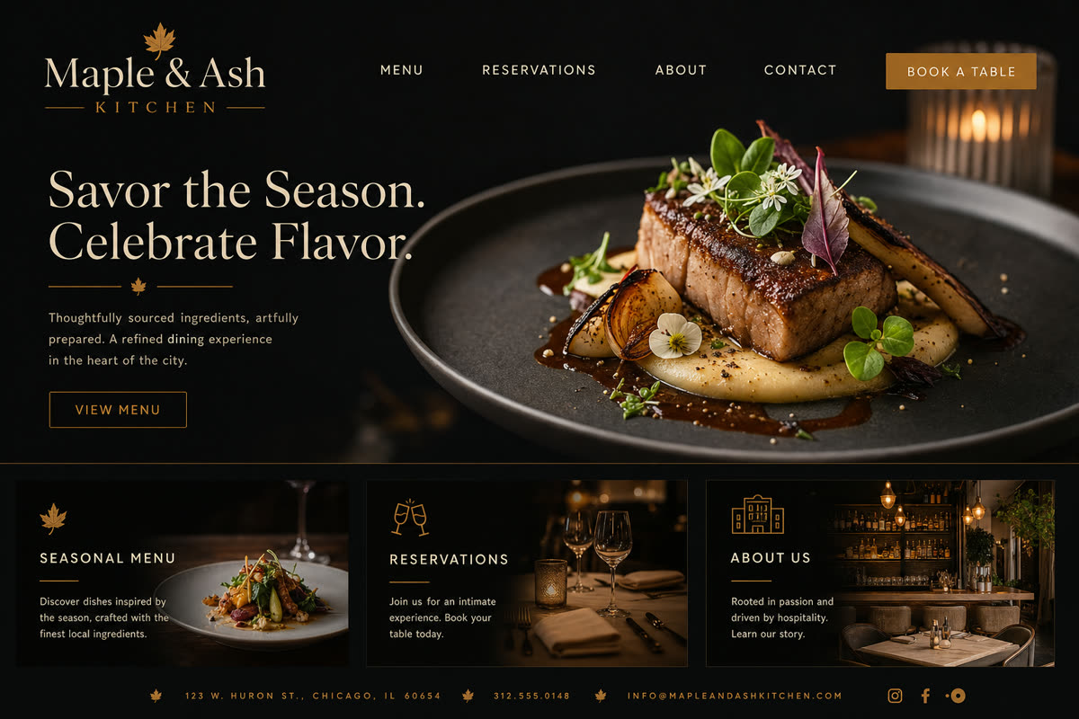 Restaurant website concept